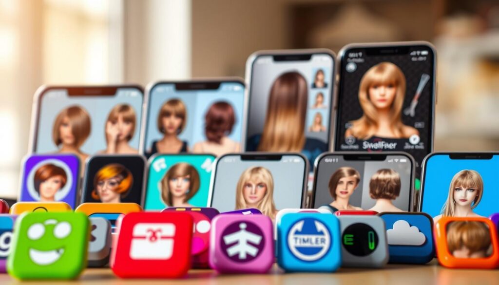 exemplos apps simulador corte cabelo