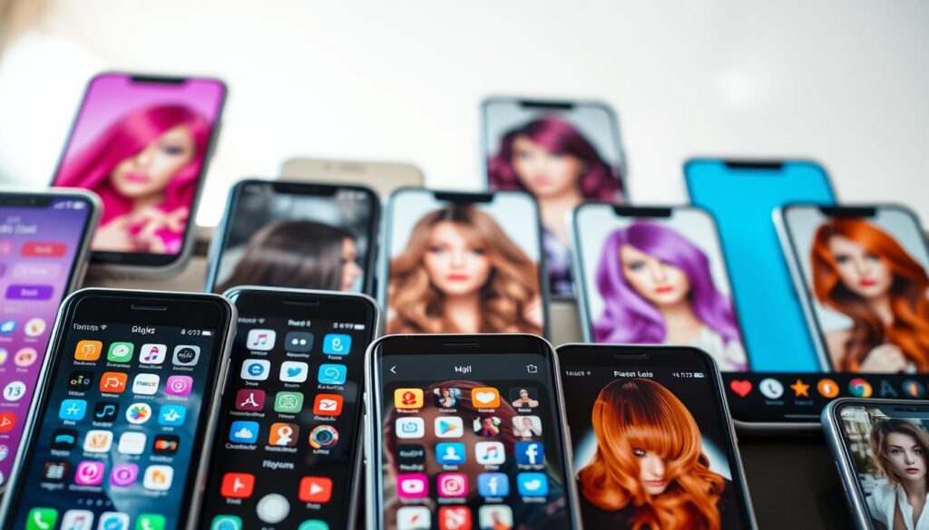 principais aplicativos de cabelo