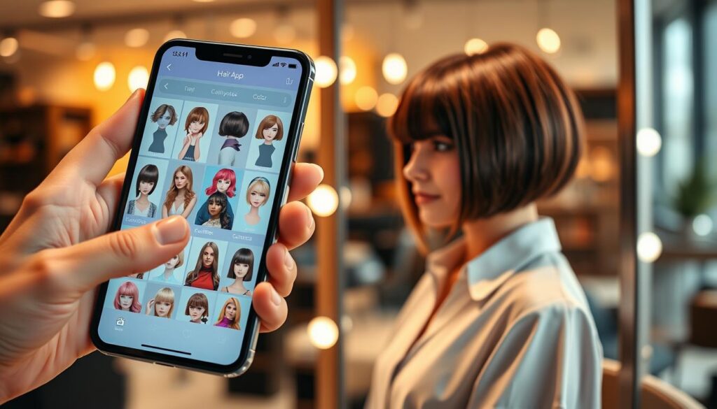 tendências aplicativos cabelo