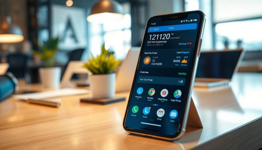 configuração de widget de criptomoeda na tela inicial