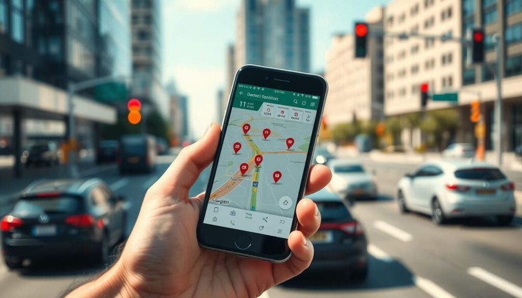 download e configuração de aplicativo de GPS