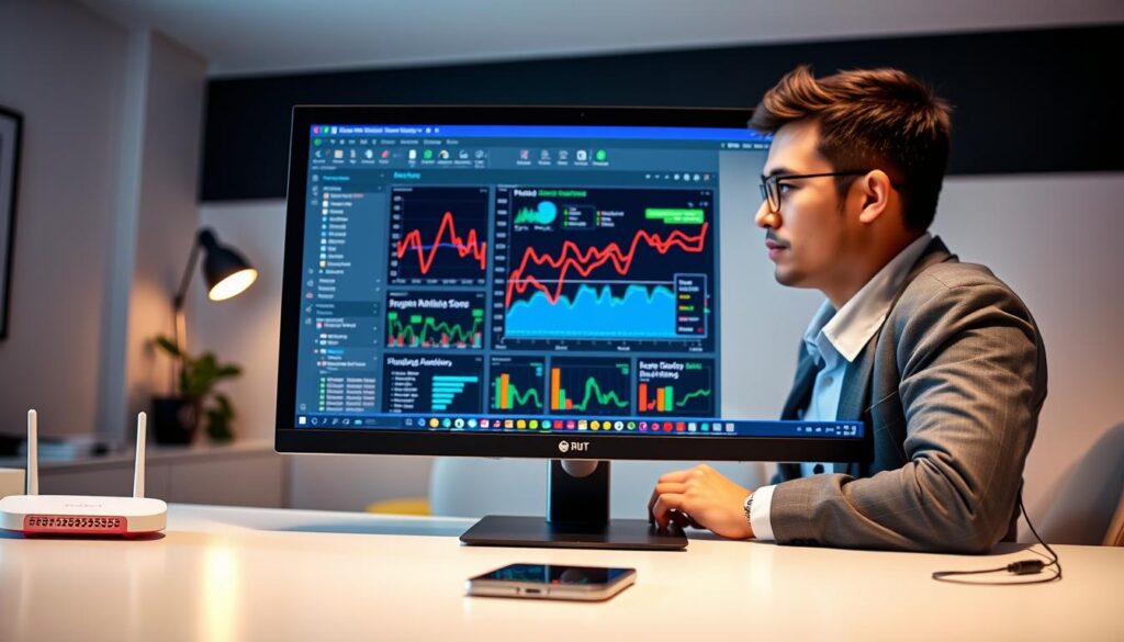 download e uso de aplicativos de análise de rede