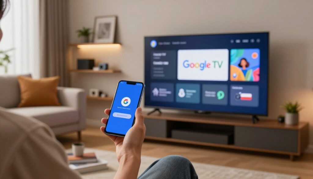 interface navegação simples google tv