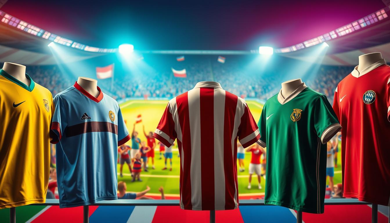 Camisas de seleções históricas e jogos ao vivo