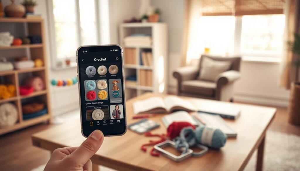 funcionalidades apps crochê