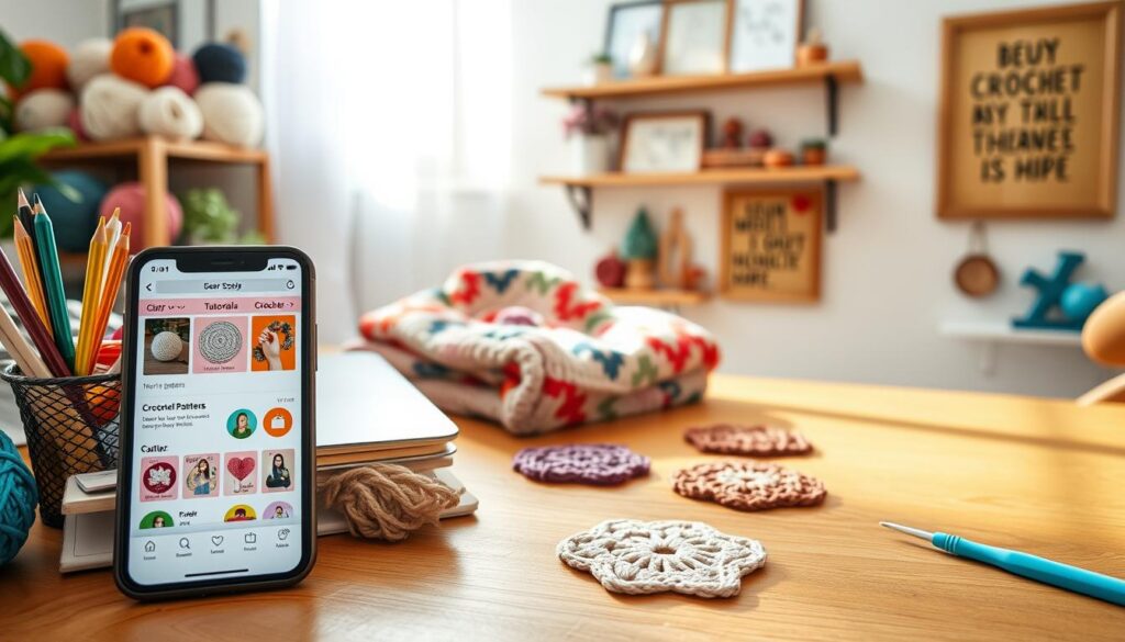 organização projetos crochê apps
